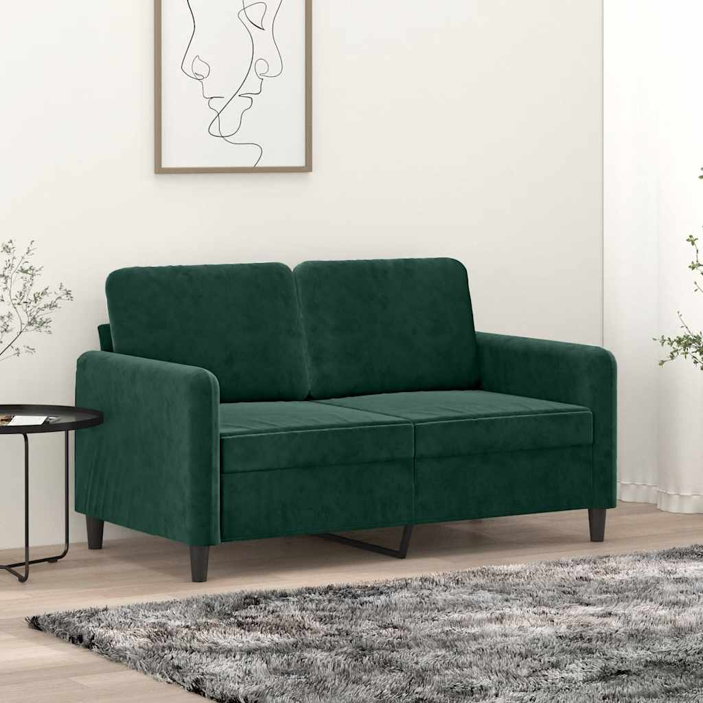Canapé à 2 places Vert foncé 120 cm Velours - XIOS