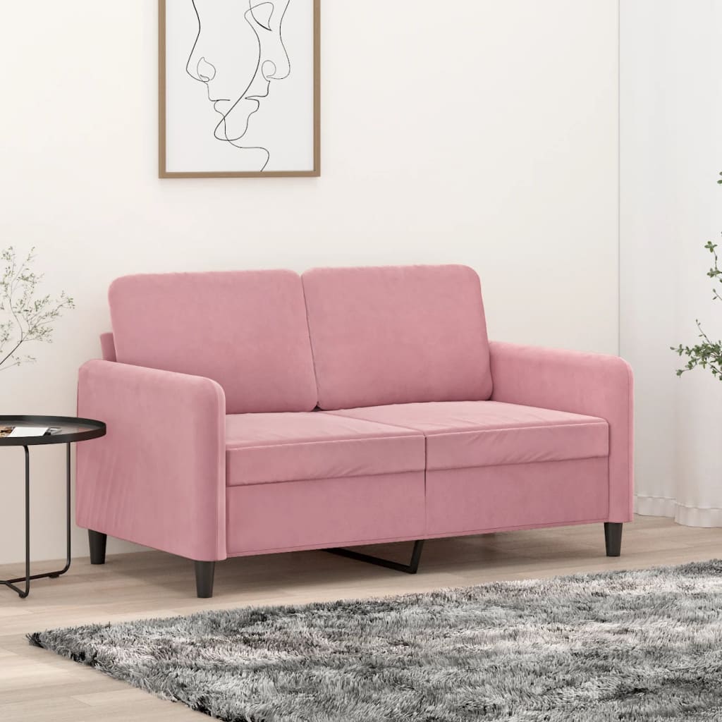 Canapé à 2 places Rose 120 cm Velours - XIOS