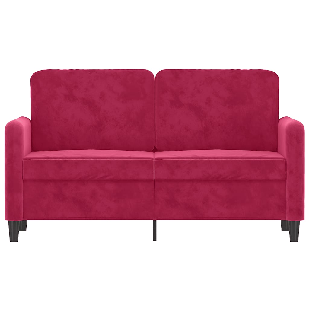 Canapé à 2 places Rouge bordeaux 120 cm Velours - XIOS
