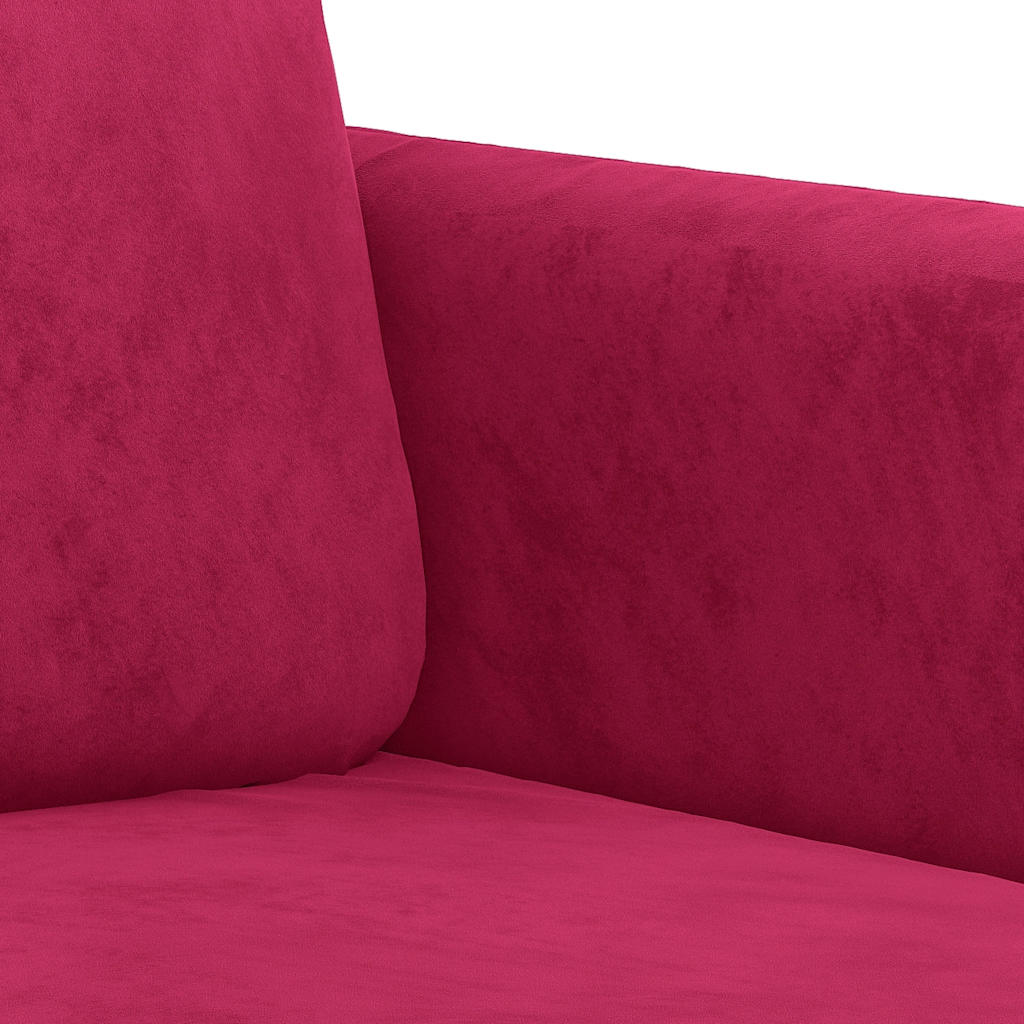 Canapé à 2 places Rouge bordeaux 120 cm Velours - XIOS
