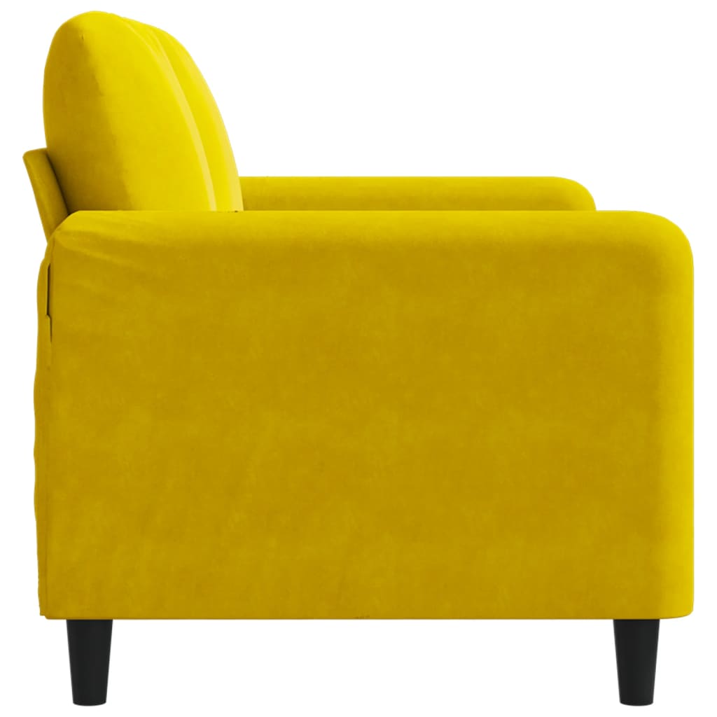 Canapé à 2 places Jaune 120 cm Velours - XIOS
