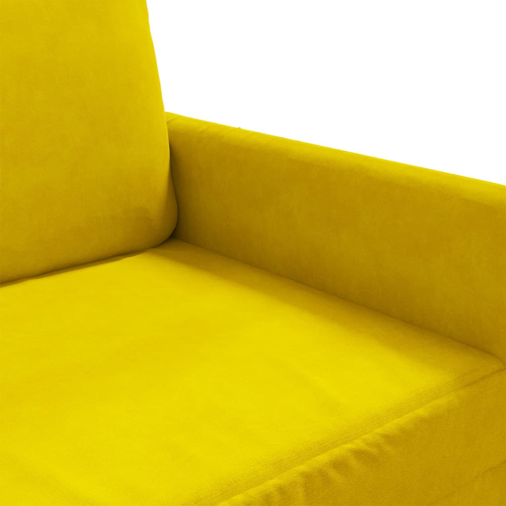 Canapé à 2 places Jaune 120 cm Velours - XIOS