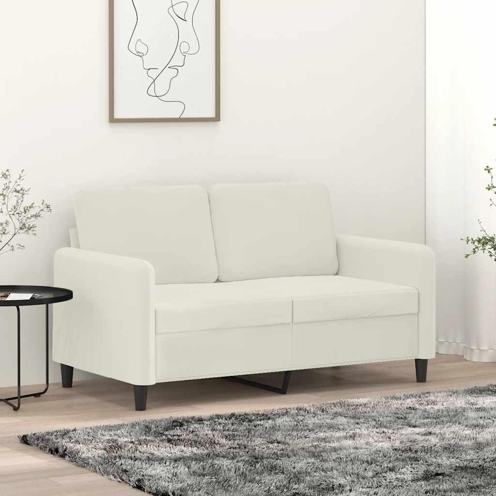 Canapé à 2 places Crème 120 cm Velours - XIOS