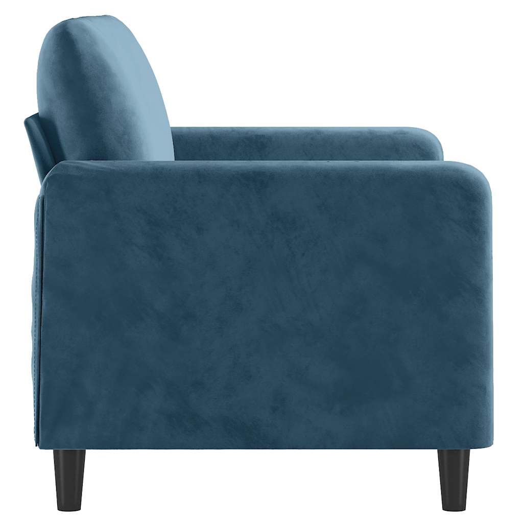 Canapé à 2 places Bleu 120 cm Velours - XIOS
