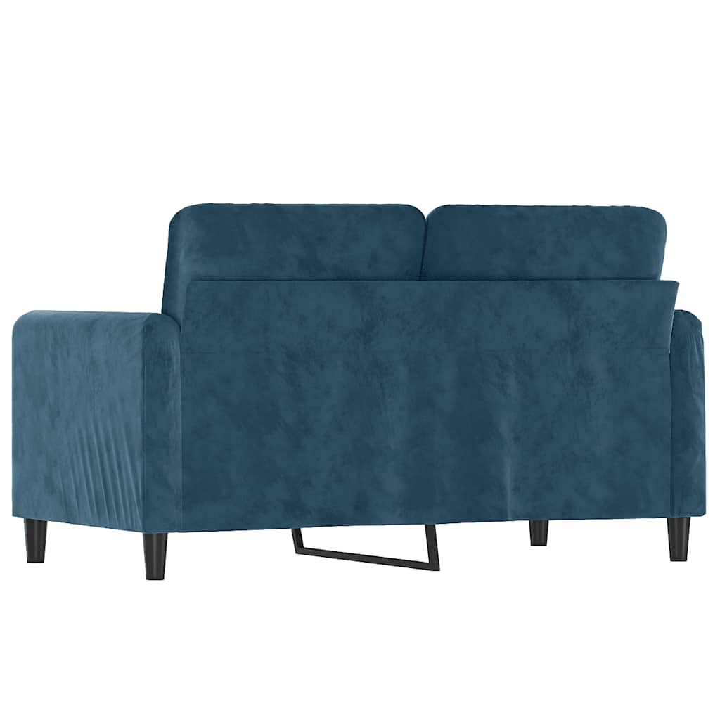 Canapé à 2 places Bleu 120 cm Velours - XIOS
