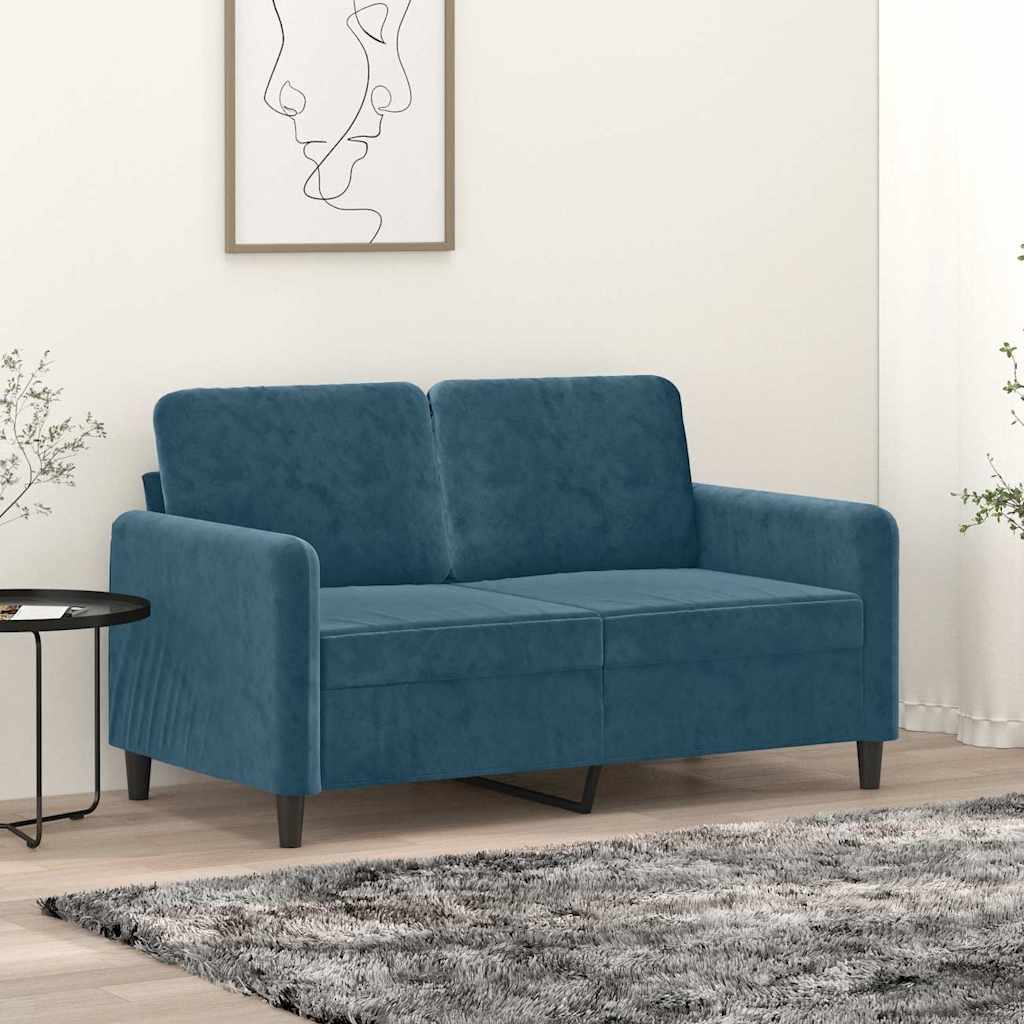 Canapé à 2 places Bleu 120 cm Velours - XIOS