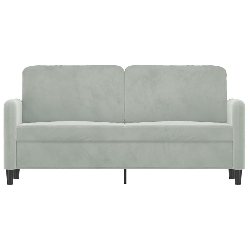 Canapé à 2 places Gris clair 140 cm Velours - XIOS