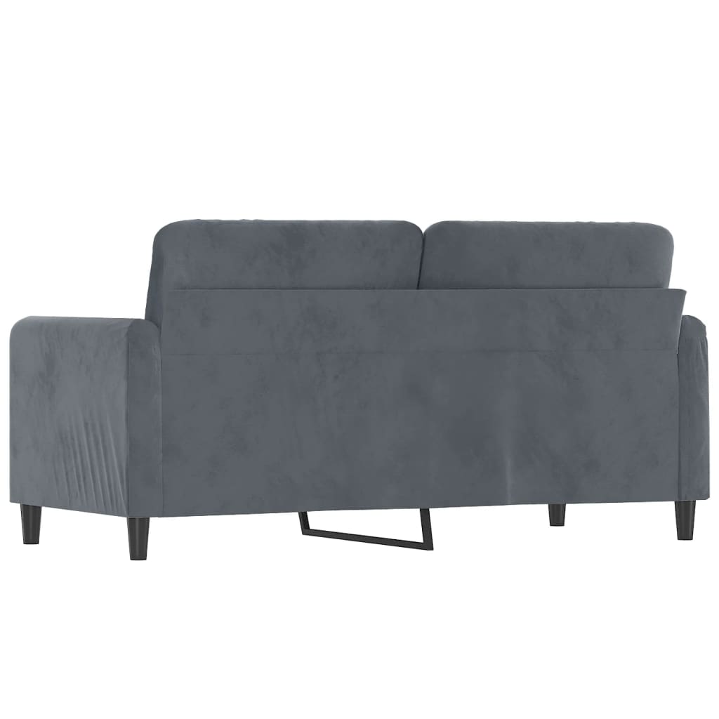 Canapé à 2 places Gris foncé 140 cm Velours - XIOS