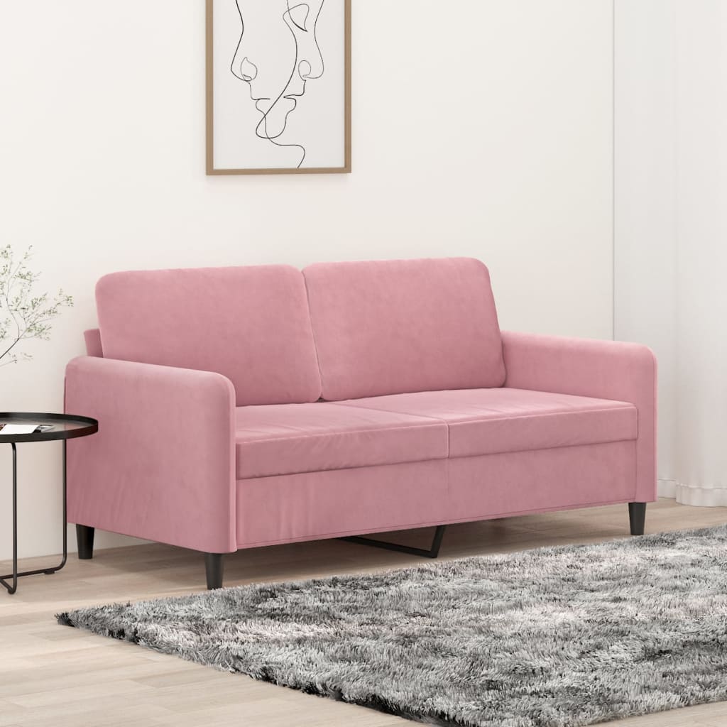 Canapé à 2 places Rose 140 cm Velours - XIOS