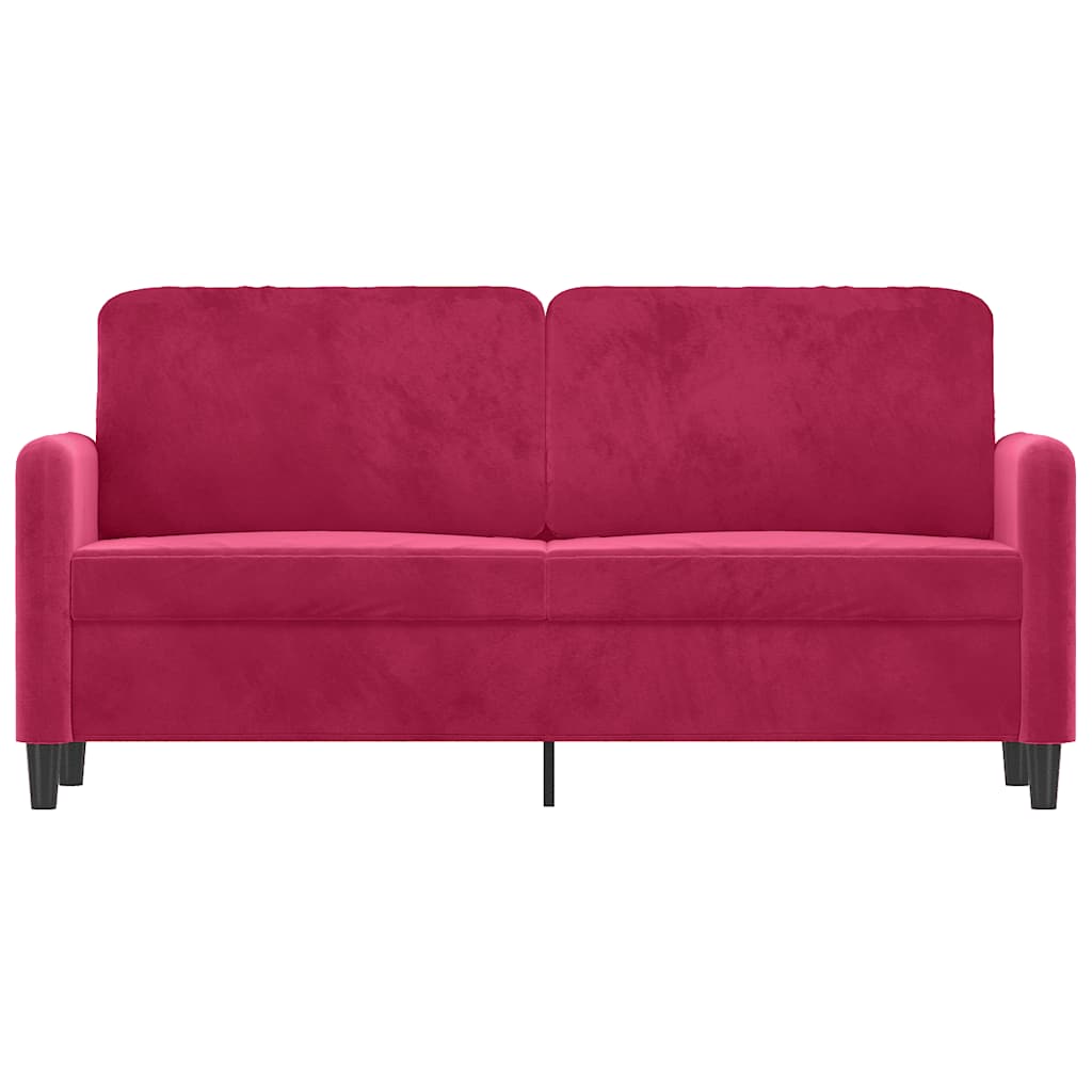 Canapé à 2 places Rouge bordeaux 140 cm Velours - XIOS