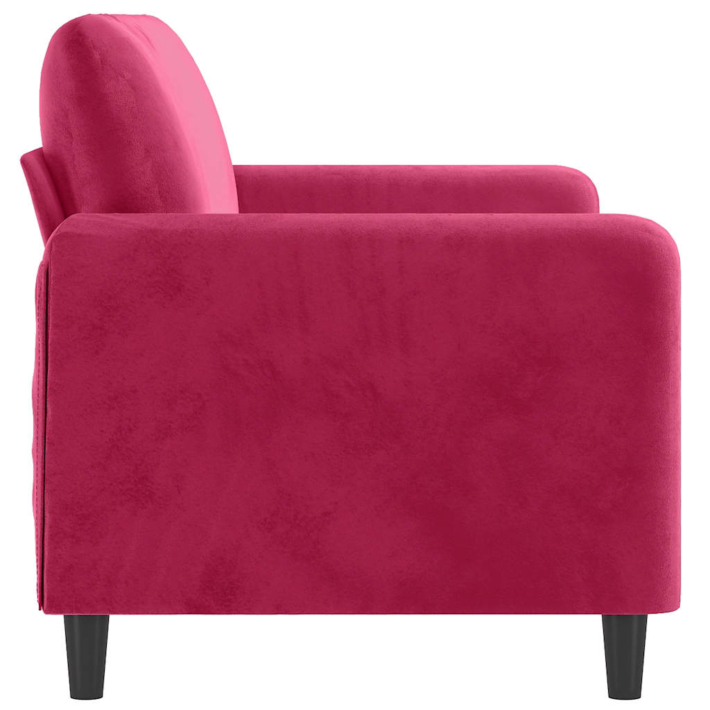 Canapé à 2 places Rouge bordeaux 140 cm Velours - XIOS