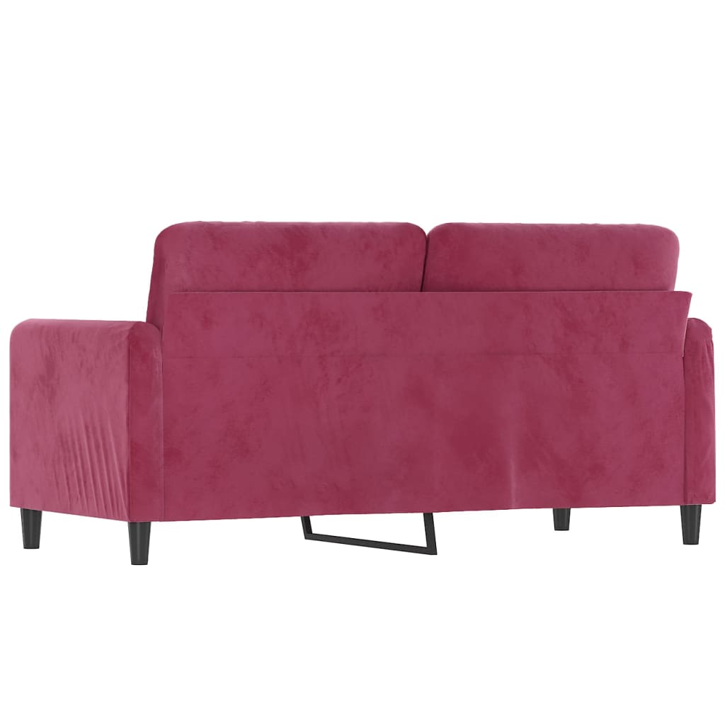 Canapé à 2 places Rouge bordeaux 140 cm Velours - XIOS