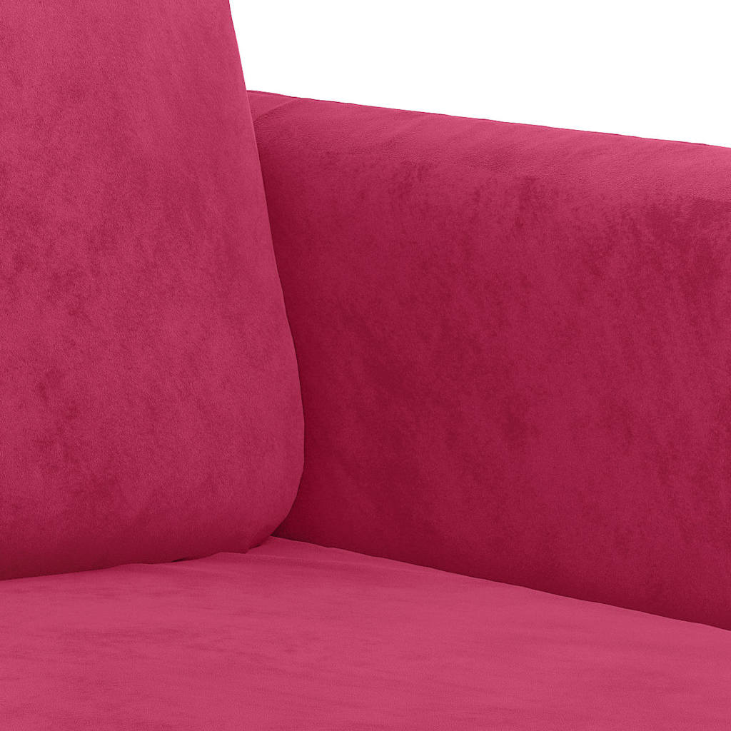 Canapé à 2 places Rouge bordeaux 140 cm Velours - XIOS