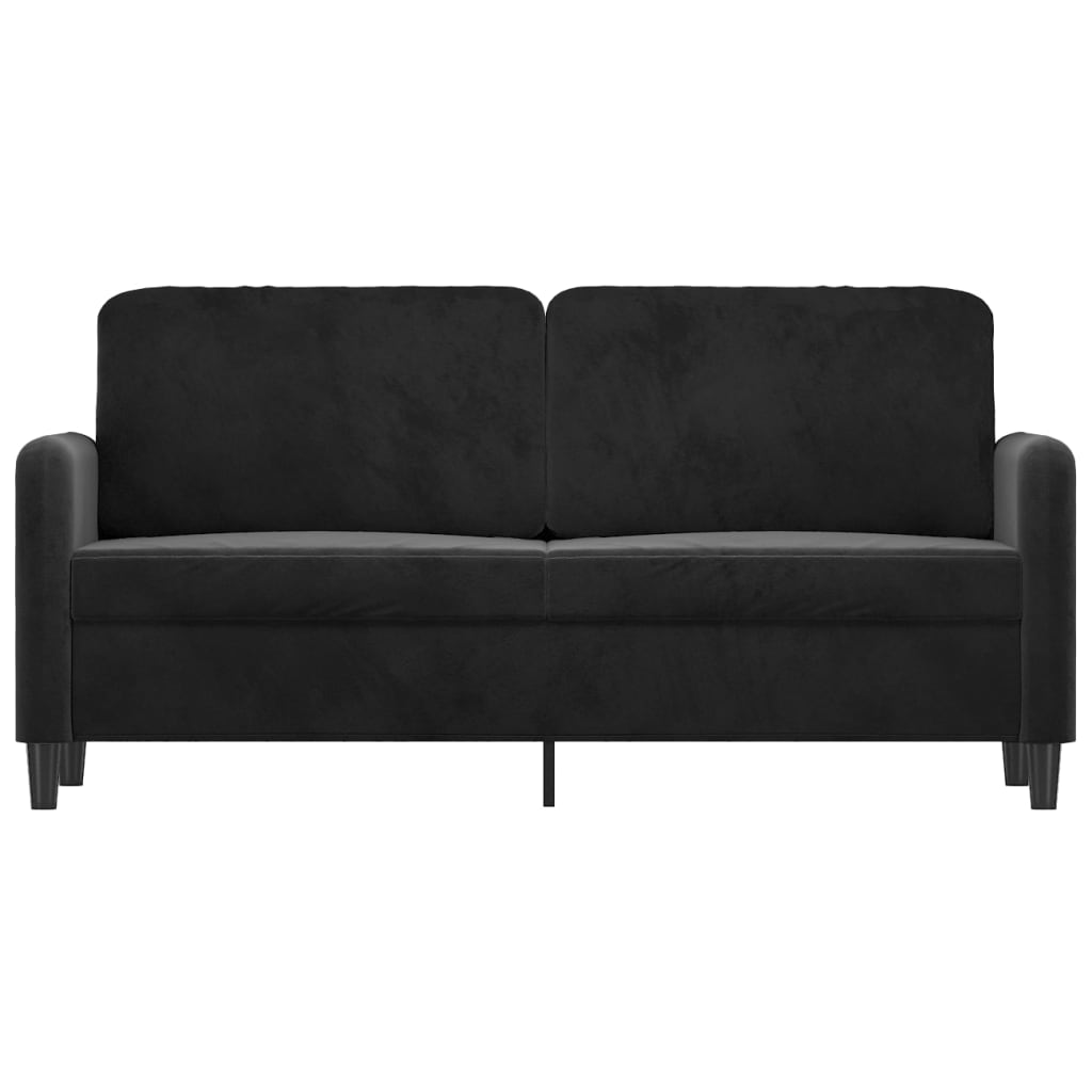 Canapé à 2 places Noir 140 cm Velours - XIOS