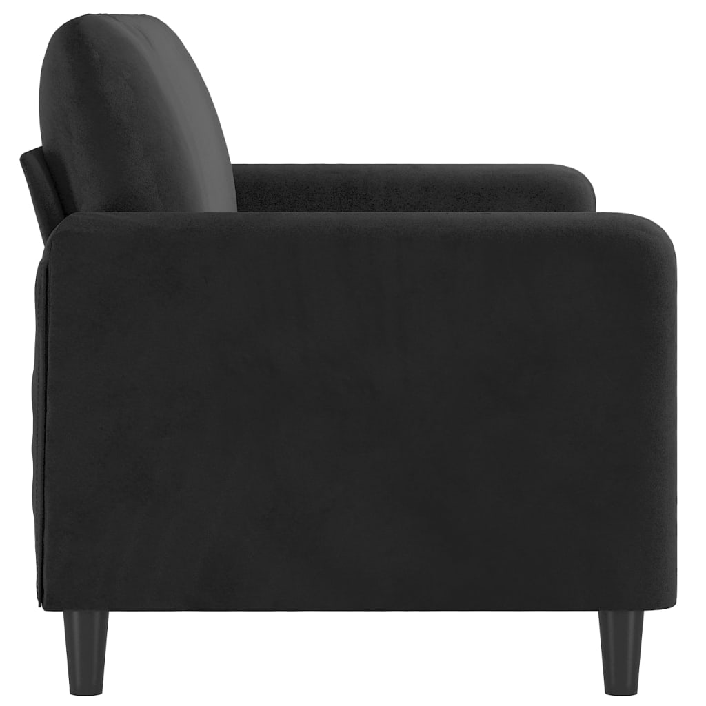 Canapé à 2 places Noir 140 cm Velours - XIOS