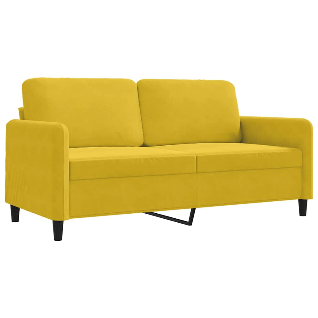 Canapé à 2 places Jaune 140 cm Velours - XIOS