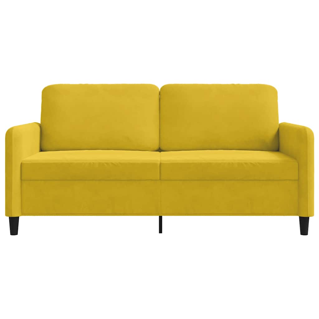 Canapé à 2 places Jaune 140 cm Velours - XIOS