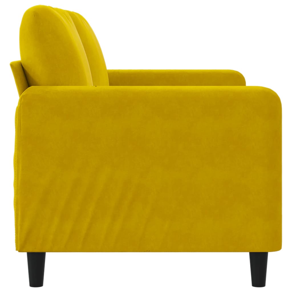 Canapé à 2 places Jaune 140 cm Velours - XIOS