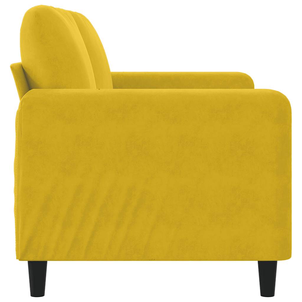 Canapé à 2 places Jaune 140 cm Velours - XIOS