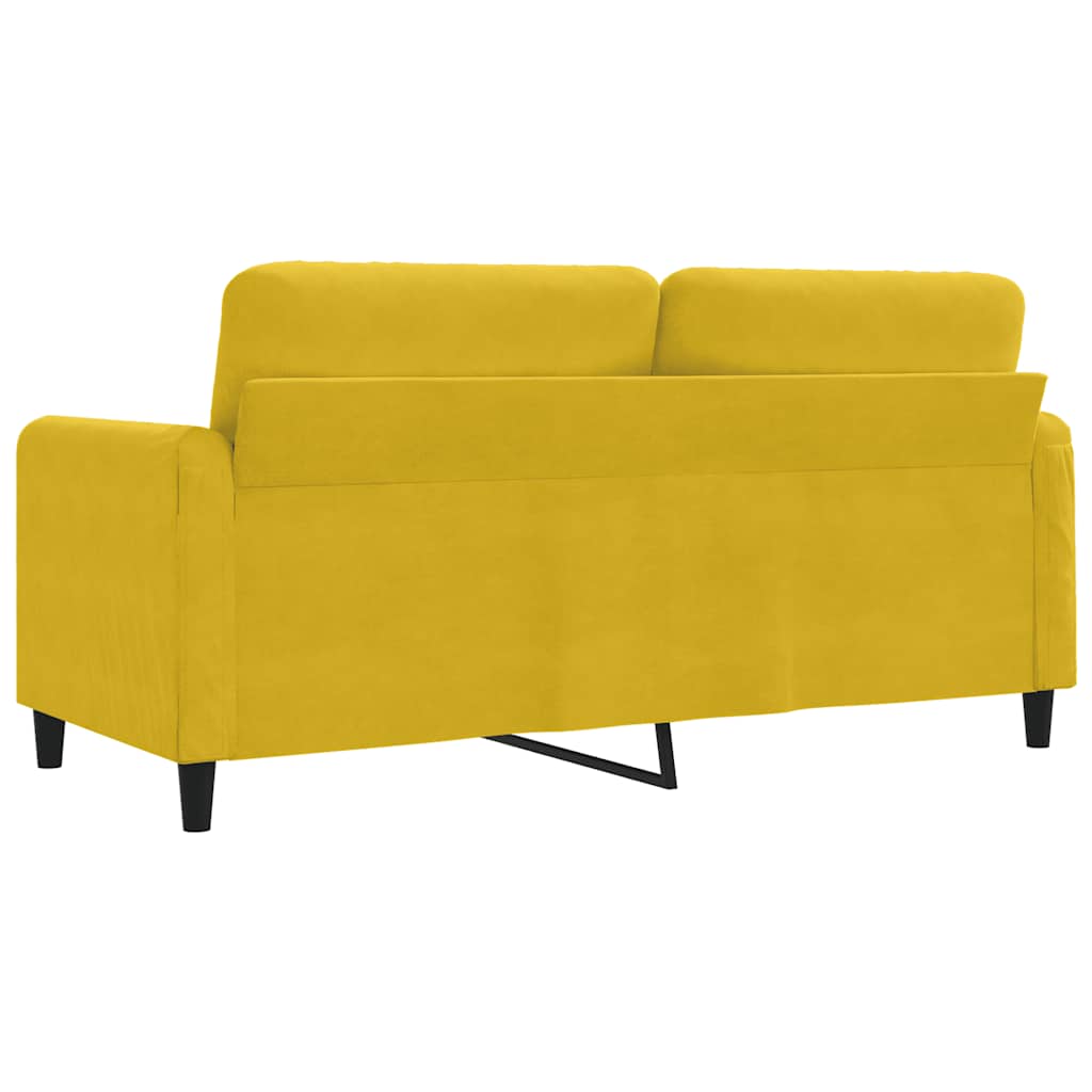 Canapé à 2 places Jaune 140 cm Velours - XIOS