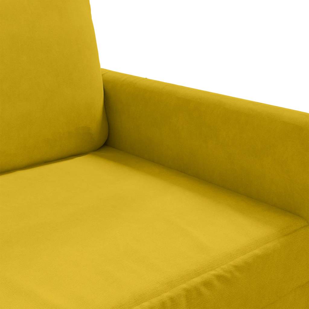 Canapé à 2 places Jaune 140 cm Velours - XIOS