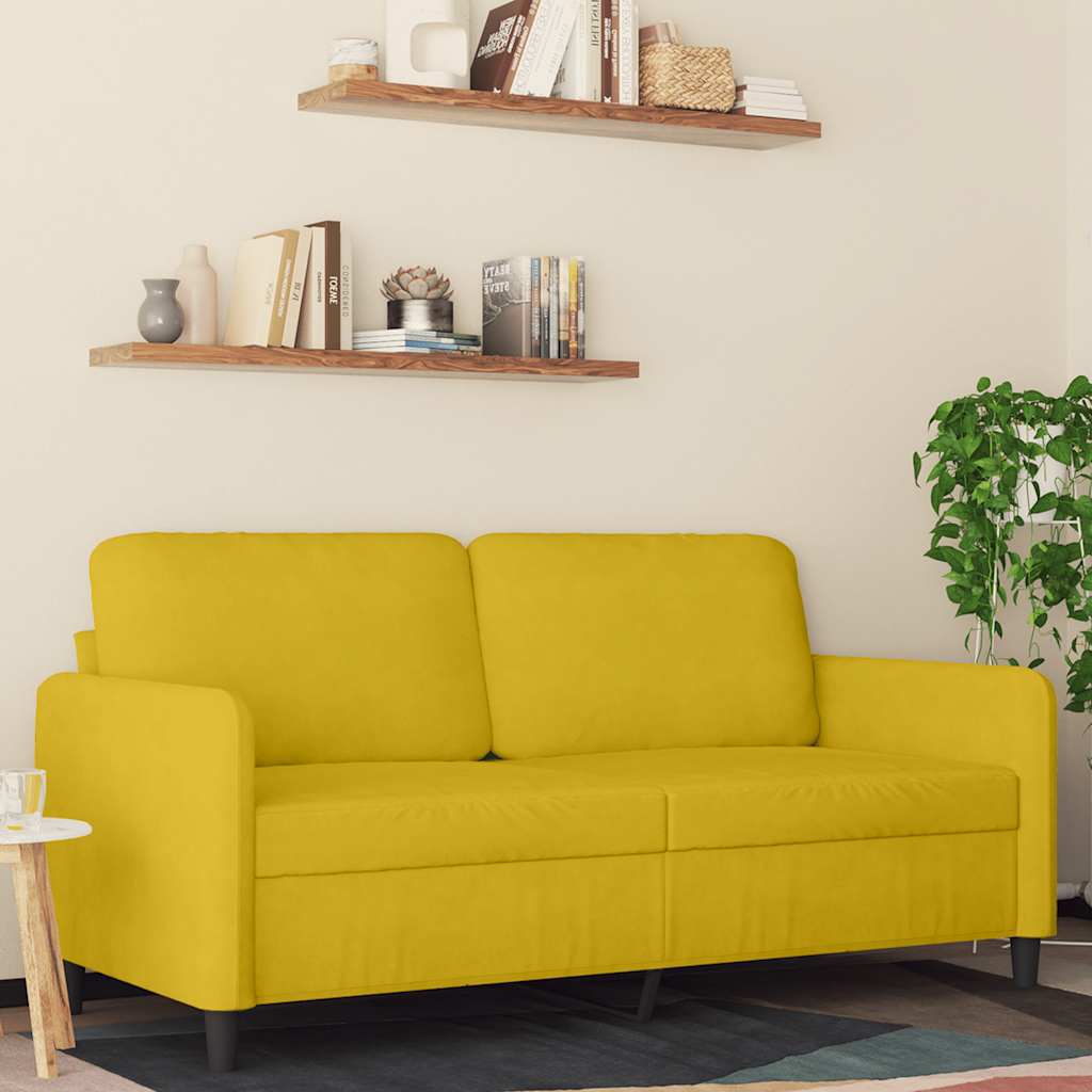 Canapé à 2 places Jaune 140 cm Velours - XIOS