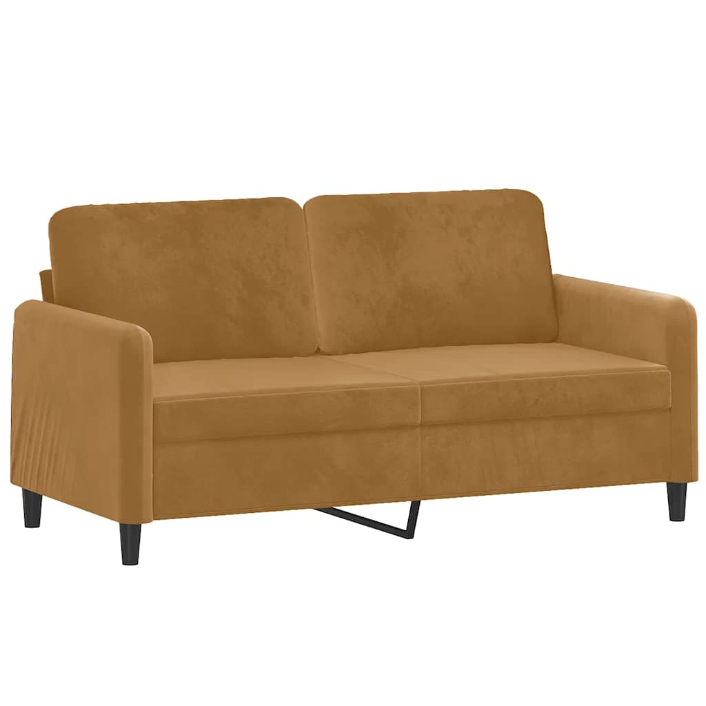 Canapé à 2 places Marron 140 cm Velours - XIOS