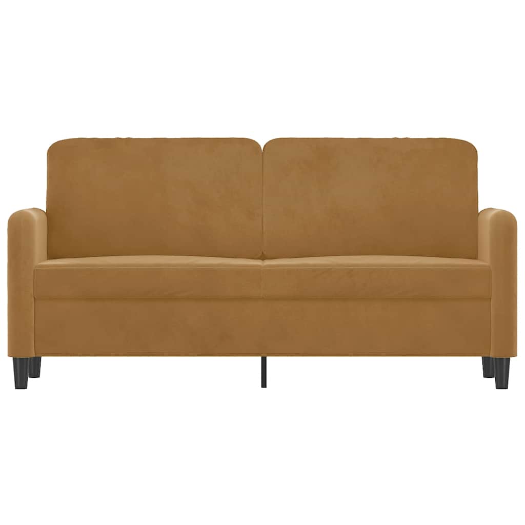 Canapé à 2 places Marron 140 cm Velours - XIOS