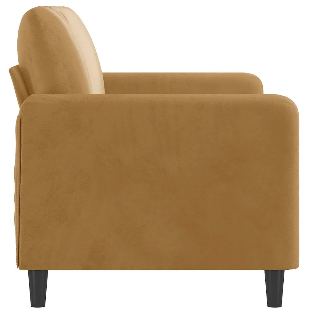 Canapé à 2 places Marron 140 cm Velours - XIOS