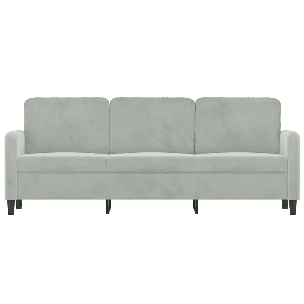 Canapé à 3 places Gris clair 180 cm Velours - XIOS