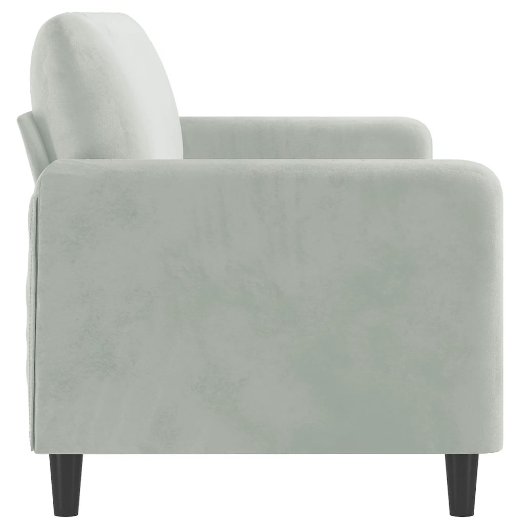 Canapé à 3 places Gris clair 180 cm Velours - XIOS