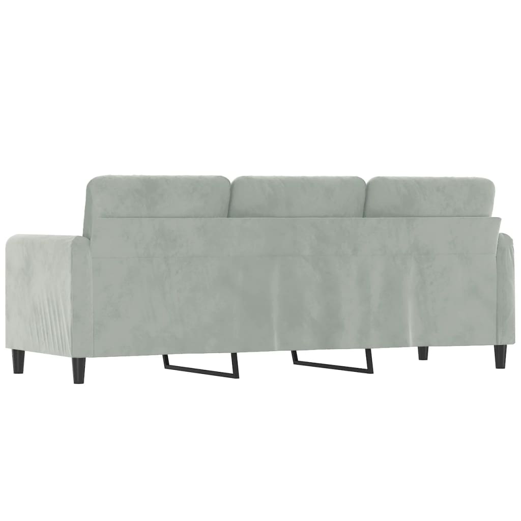 Canapé à 3 places Gris clair 180 cm Velours - XIOS