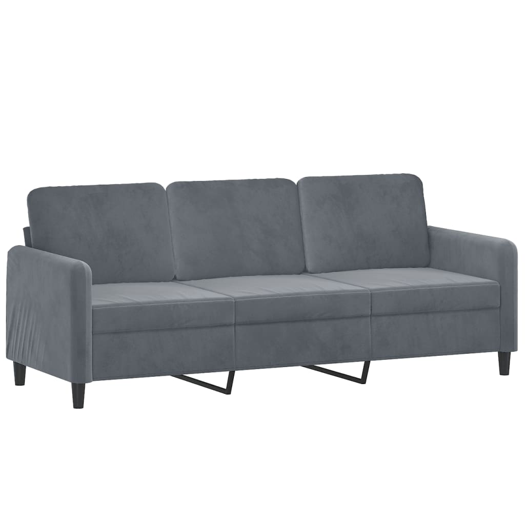 Canapé à 3 places Gris foncé 180 cm Velours - XIOS