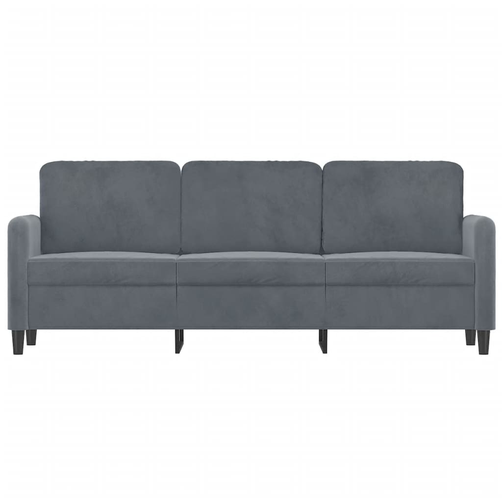 Canapé à 3 places Gris foncé 180 cm Velours - XIOS