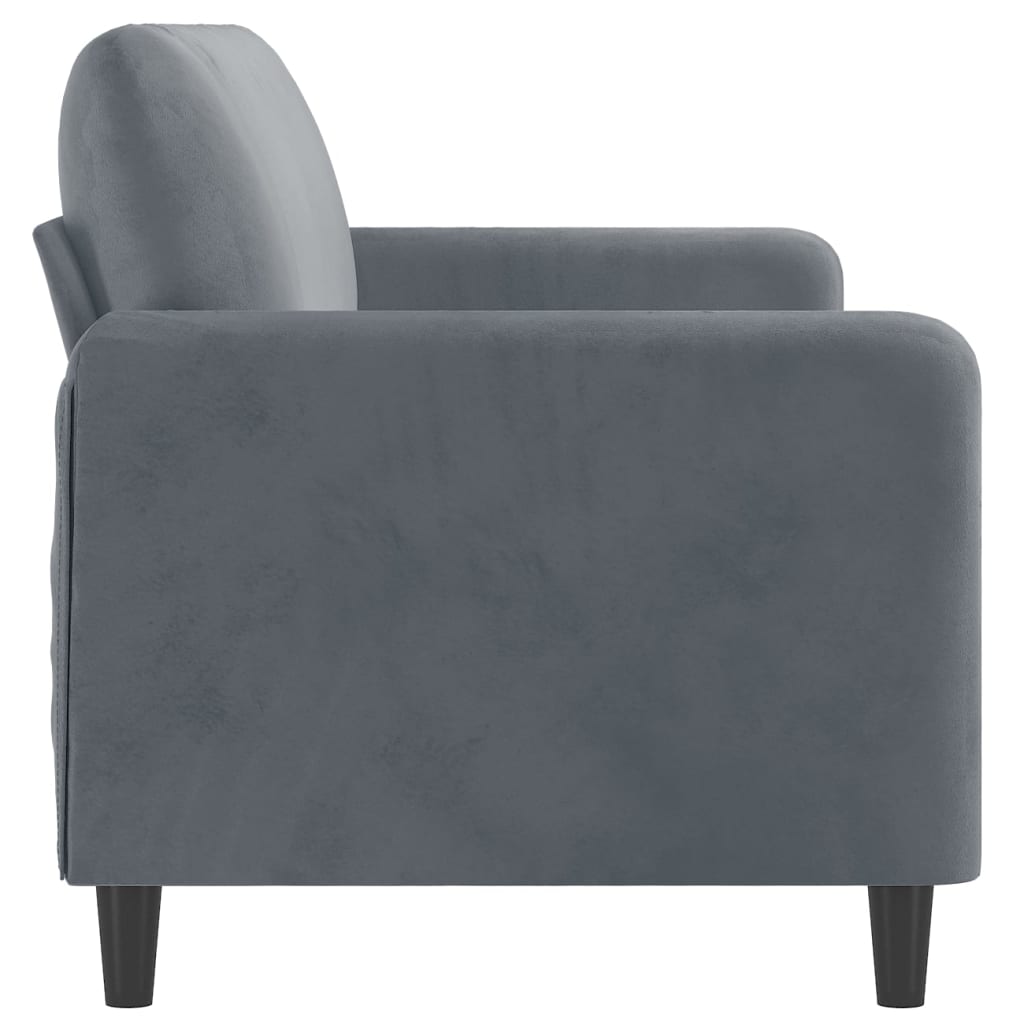 Canapé à 3 places Gris foncé 180 cm Velours - XIOS