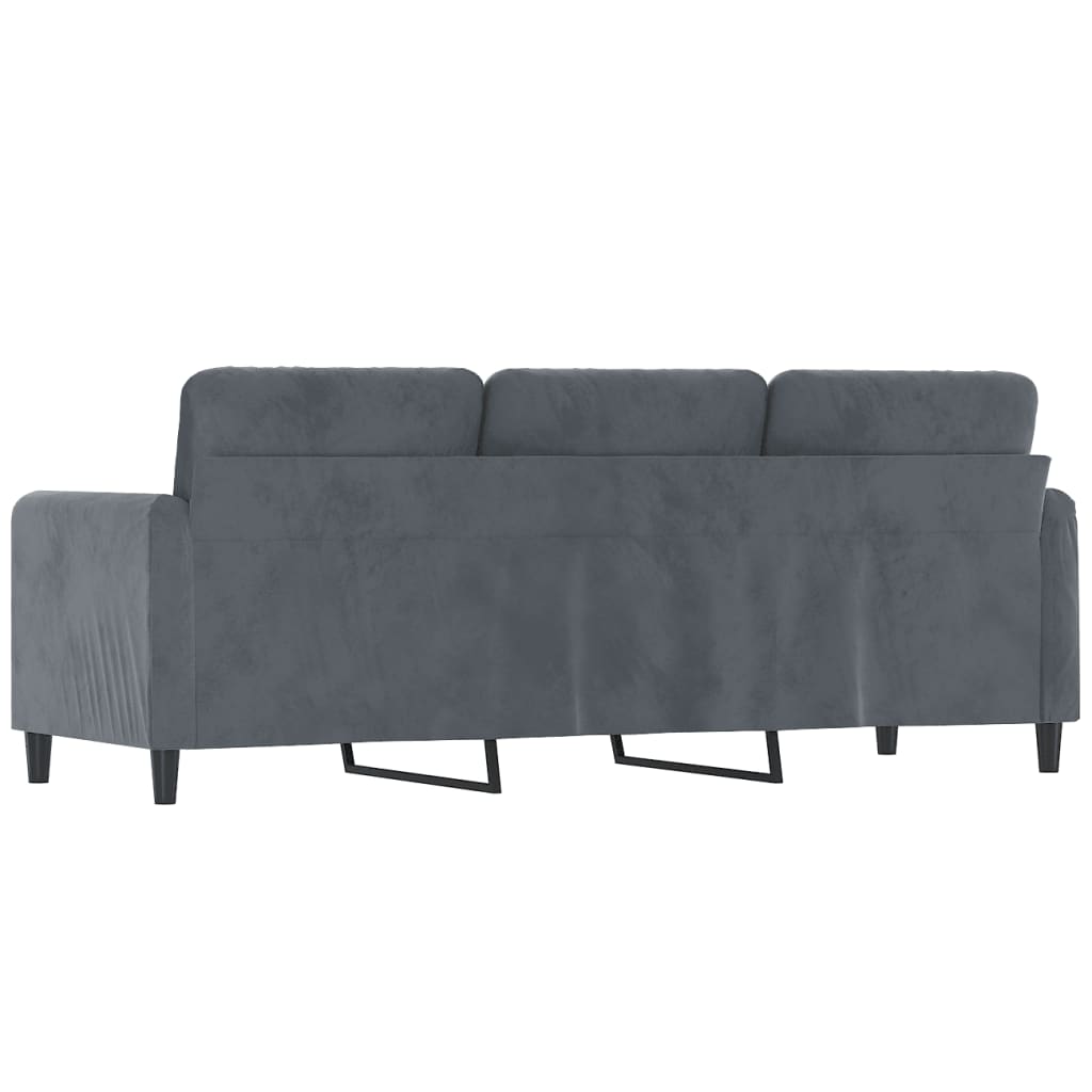Canapé à 3 places Gris foncé 180 cm Velours - XIOS