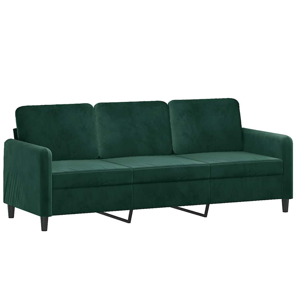 Canapé à 3 places Vert foncé 180 cm Velours - XIOS