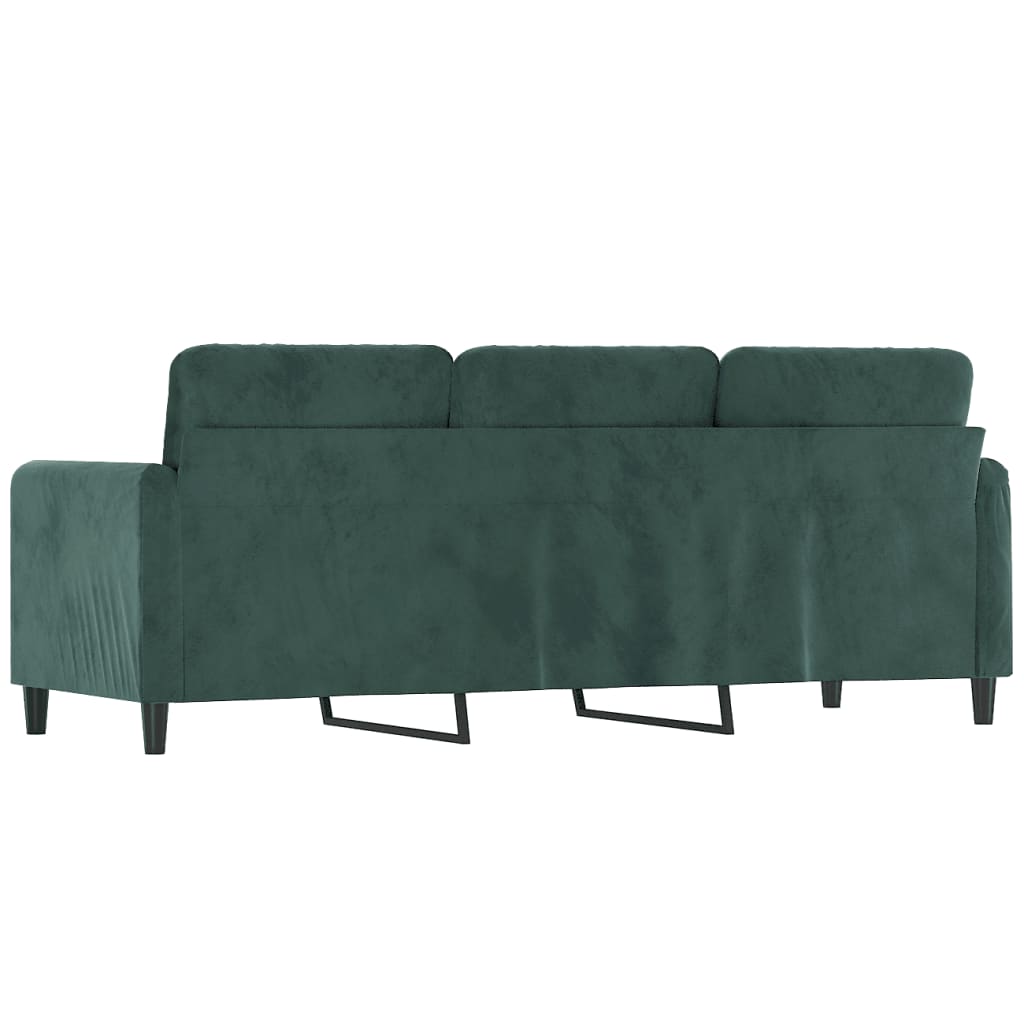 Canapé à 3 places Vert foncé 180 cm Velours - XIOS