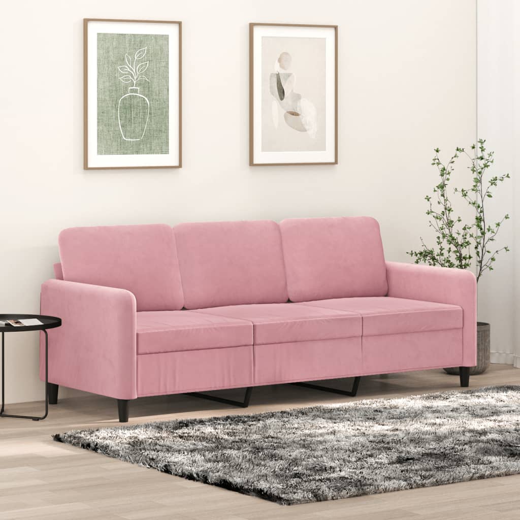 Canapé à 3 places Rose 180 cm Velours - XIOS