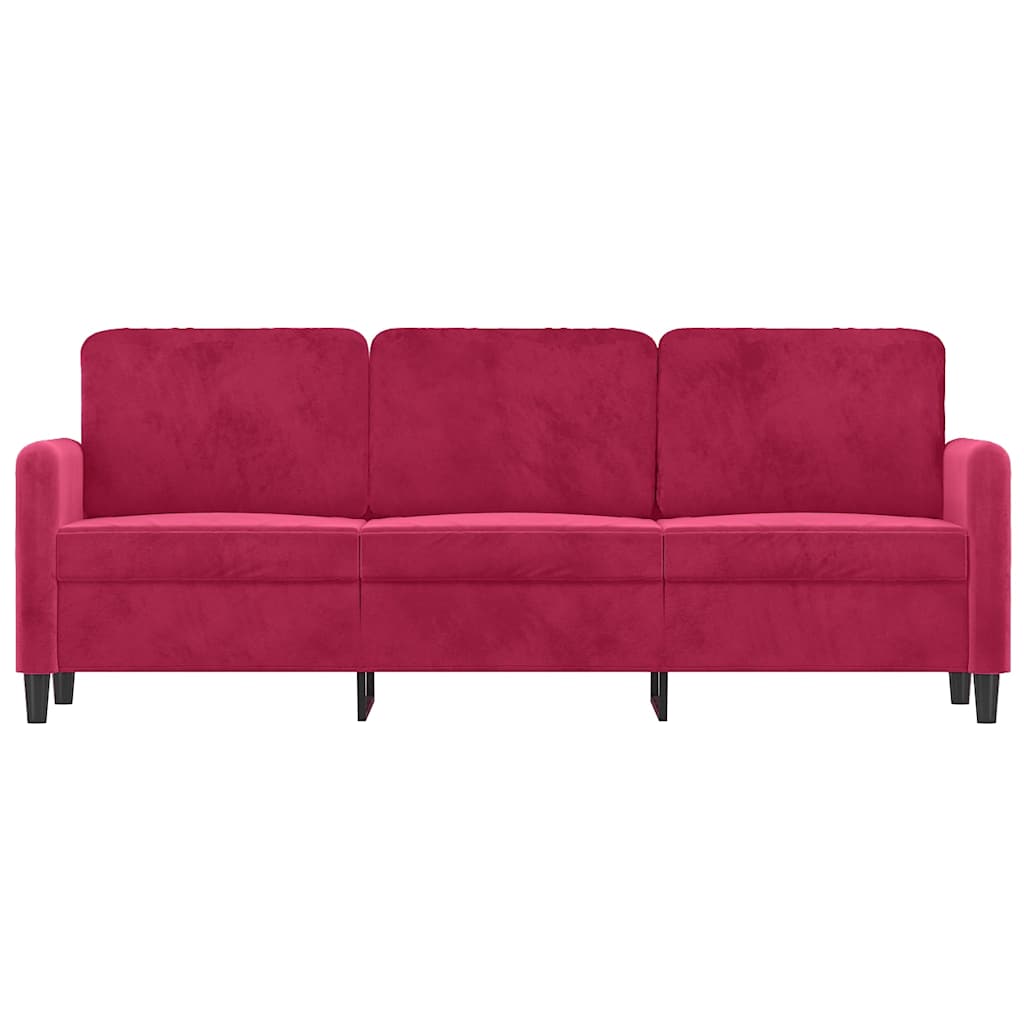 Canapé à 3 places Rouge bordeaux 180 cm Velours - XIOS