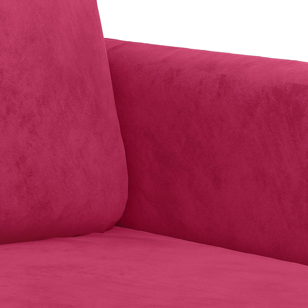 Canapé à 3 places Rouge bordeaux 180 cm Velours - XIOS