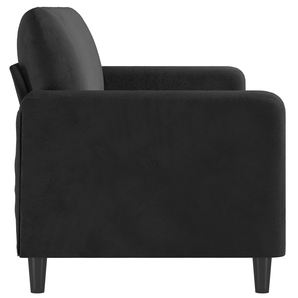 Canapé à 3 places Noir 180 cm Velours - XIOS