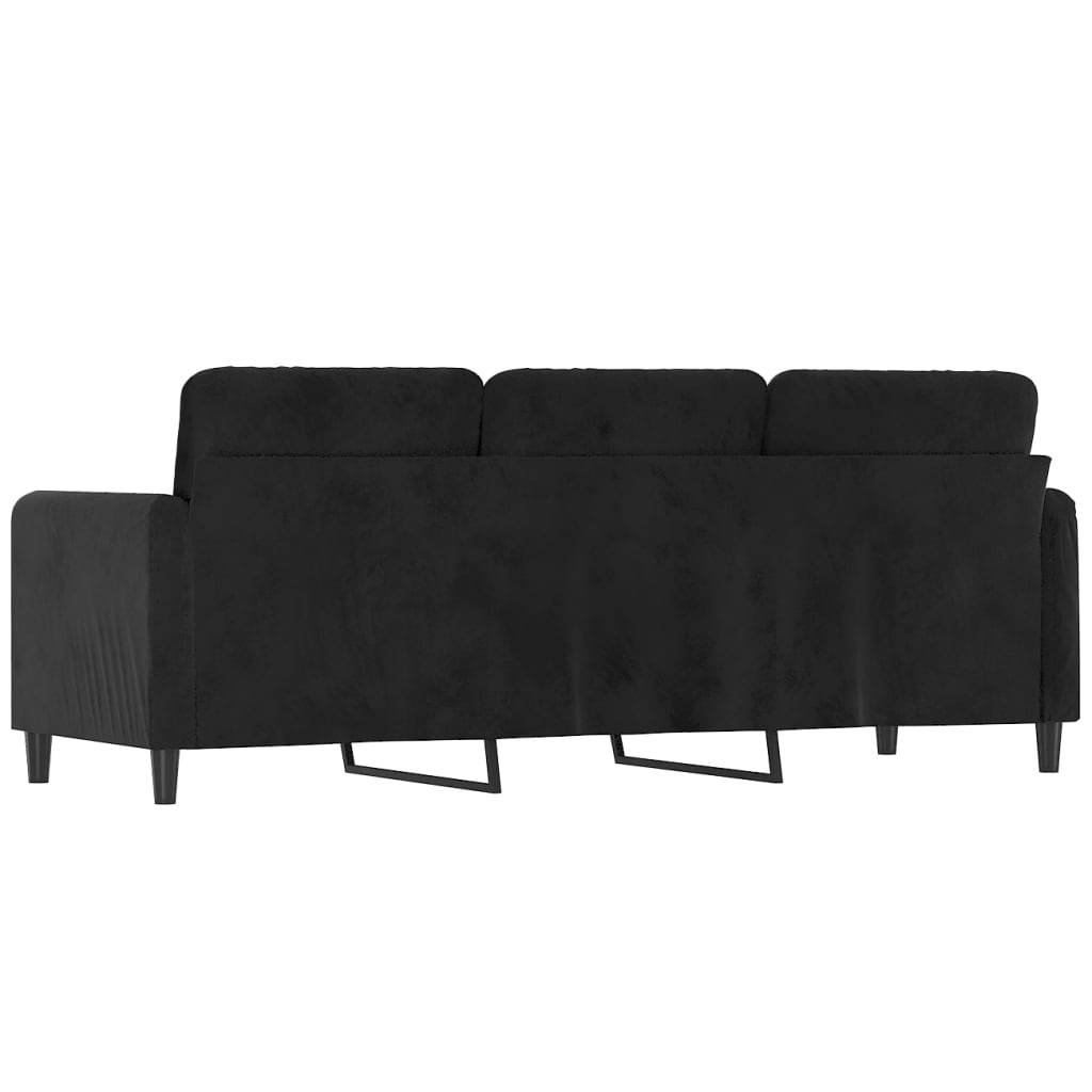 Canapé à 3 places Noir 180 cm Velours - XIOS