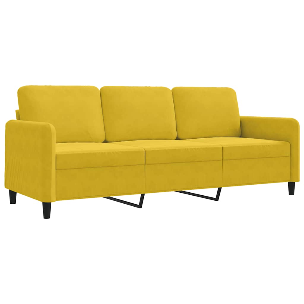 Canapé à 3 places Jaune 180 cm Velours - XIOS
