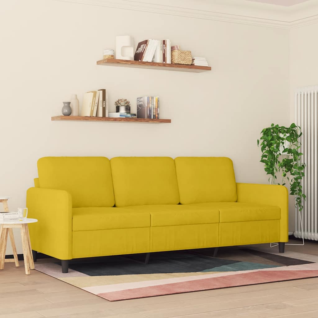 Canapé à 3 places Jaune 180 cm Velours - XIOS