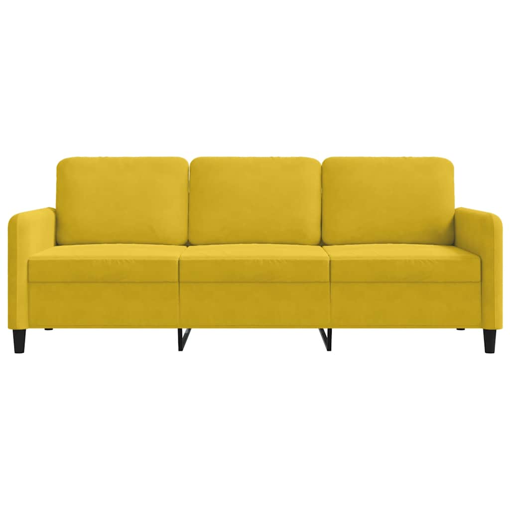 Canapé à 3 places Jaune 180 cm Velours - XIOS