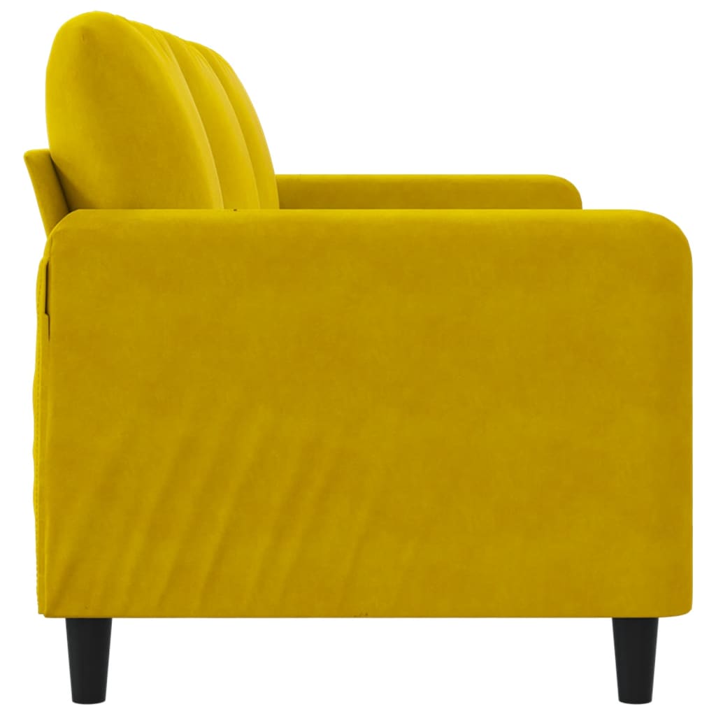 Canapé à 3 places Jaune 180 cm Velours - XIOS