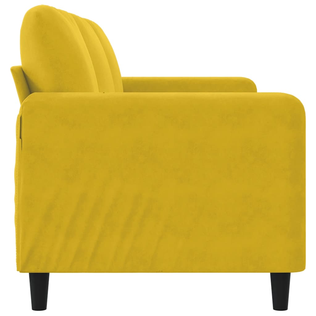 Canapé à 3 places Jaune 180 cm Velours - XIOS