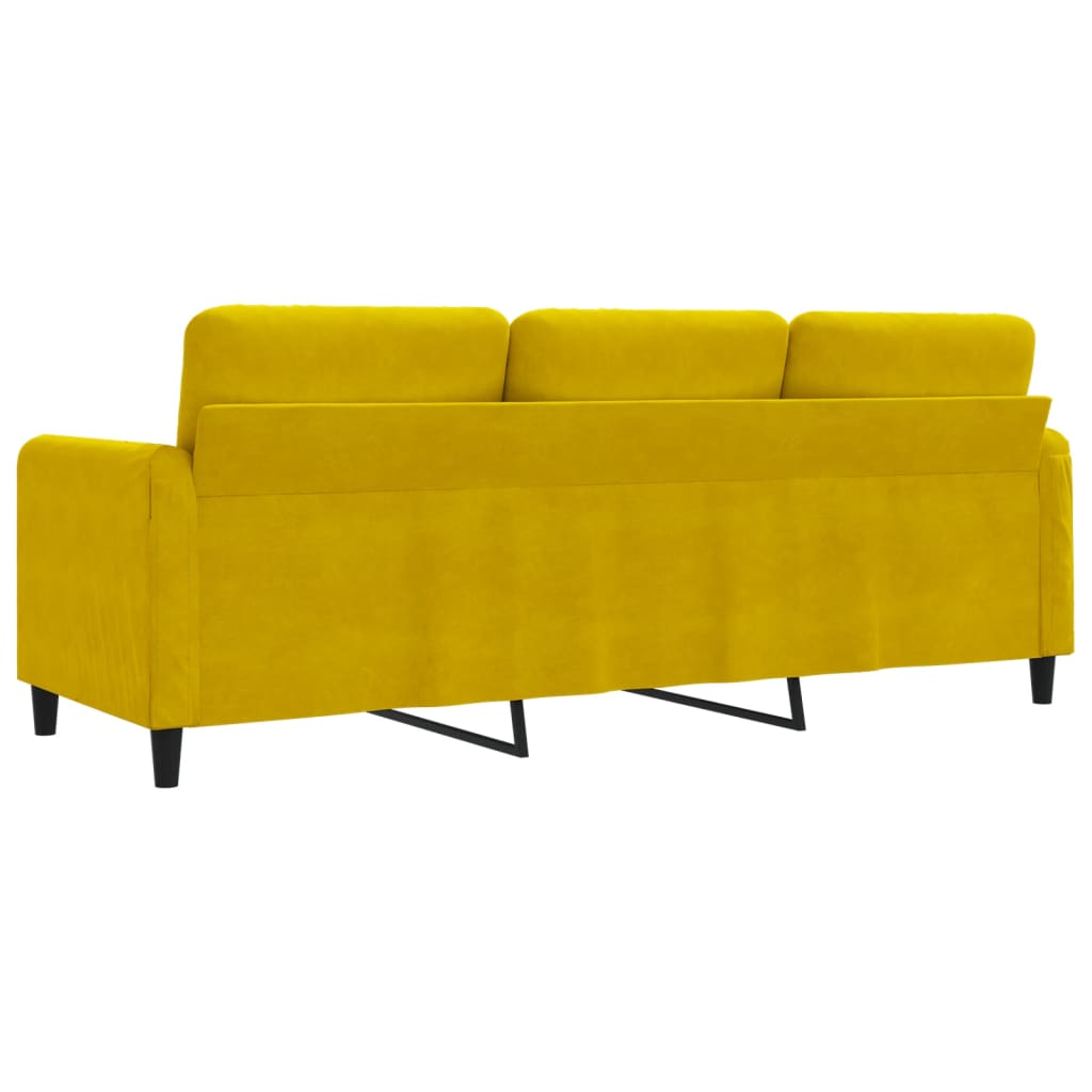 Canapé à 3 places Jaune 180 cm Velours - XIOS