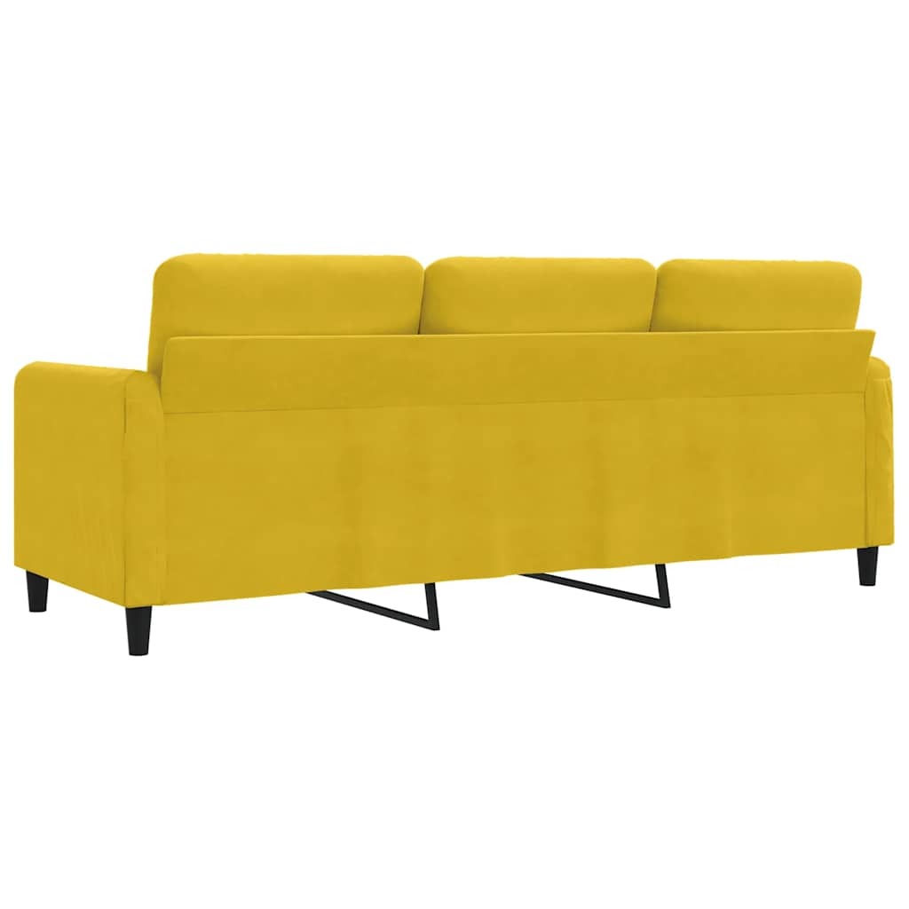 Canapé à 3 places Jaune 180 cm Velours - XIOS